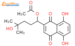 1,4-Naphthalenedione,2-[(1S)-1-(acetyloxy)-4-hydroxy-4-methylpentyl]-5,8-dihydroxy-结构式图片|343573-26-2结构式图片