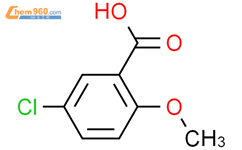 5-氯-2-甲氧基苯甲酸结构式图片|3438-16-2结构式图片