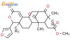 7,11-Methano-2H-cycloocta[f][2]benzopyran-8-aceticacid,4-(3-furanyl)-4,4a,5,6,6a,7,8,9,10,11,12,12a-dodecahydro-4a,7,9,9-tetramethyl-2,10,13-trioxo-,methyl ester, (4R,4aR,7S,8S,11S)-结构式图片|3463-88-5结构式图片