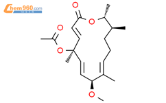 3,6,9-三烯-2-酮，5-（乙酰氧基）-8-甲氧基-5,9,13,14-四甲基-，（3E，5R，6E，8S，9E，13S，14R）-氧代环戊烯酸结构式图片|36045-53-1结构式图片