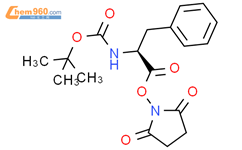 叔丁氧羰基-L-苯丙氨酸 N-羟基丁二酰亚胺酯结构式图片|3674-06-4结构式图片