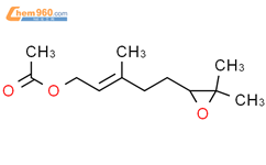 2-戊烯-1-醇，5-（3,3-二甲基-2-环氧乙烷基）-3-甲基-1-乙酸酯结构式图片|37715-31-4结构式图片
