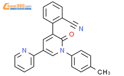 3-(2-氰基苯基)-5-(2-吡啶基)-1-(4-甲苯基)-1,2-二氢吡啶-2-酮结构式图片|380919-01-7结构式图片
