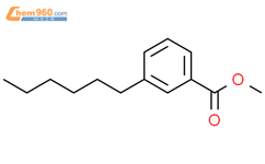 Benzoic acid, 3-hexyl-, methyl ester结构式图片|38409-62-0结构式图片
