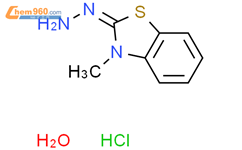 3-甲基-2-苯并噻唑啉酮腙盐酸盐水合物结构式图片|38894-11-0结构式图片