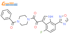 Piperazine,1-benzoyl-4-[[4-fluoro-7-(1,2,4-oxadiazol-3-yl)-1H-indol-3-yl]oxoacetyl]-结构式图片|389629-41-8结构式图片