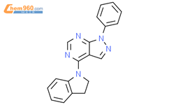 4-(2,3-二氢-1H-吲哚-1-基)-1-苯基-1H-吡唑[3,4-d]嘧啶结构式图片|393845-53-9结构式图片