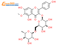 6-甲氧基山柰酚-3-O-芸香糖苷结构式图片|403861-33-6结构式图片