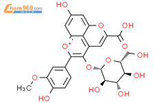 5-羧基-3-(β-D-吡喃葡萄糖基氧基)-8-羟基-2-(4-羟基-3-甲氧基苯基)吡喃并[4,3,2-de]-1-苯并吡喃结构式图片|403982-50-3结构式图片