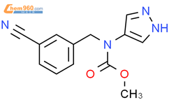 Carbamic acid, [(3-cyanophenyl)methyl]-1H-pyrazol-4-yl-, methyl ester结构式图片|405524-12-1结构式图片