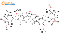 （8R，8'R）-马他列醇4,4'-二-O-β-D-吡喃葡萄糖苷结构式图片|41948-08-7结构式图片