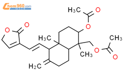 2(5H)-Furanone, 3-[(1E)-2-[(1R,4aS,5R,6R,8aR)-6-(acetyloxy)-5-[(acetyloxy)methyl]decahydro-5,8a-dimethyl-2-methylene-1-naphthalenyl]ethenyl]-结构式图片|42895-60-3结构式图片