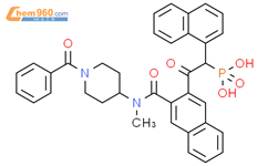 [2-[3-[(1-benzoylpiperidin-4-yl)-methylcarbamoyl]naphthalen-2-yl]-1-naphthalen-1-yl-2-oxoethyl]phosphonic acid结构式图片|429676-93-7结构式图片
