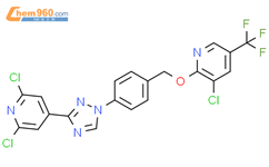 3-氯-2-[[4-[3-(2,6-二氯-4-吡啶基)-1H-1,2,4-三唑-1-基]苯基]甲氧基]-5-(三氟甲基)吡啶结构式图片|475154-61-1结构式图片
