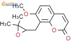 2H-1-苯并吡喃-2-酮，8-[（3,3-二甲基-2-环氧乙烷基）甲基]-7-甲氧基-结构式图片|489-53-2结构式图片
