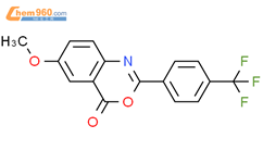 4H-3,1-Benzoxazin-4-one, 6-methoxy-2-[4-(trifluoromethyl)phenyl]-结构式图片|500000-30-6结构式图片