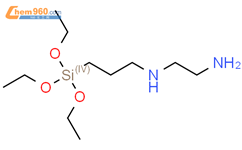 N-(β-氨乙基)-γ-氨丙基三乙氧基硅烷结构式