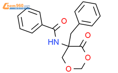 DL-5-苯甲酰氨基-5-苄基-4-氧代-1,3-二氧烷结构式图片|51127-28-7结构式图片
