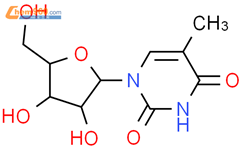 1-[3,4-二羟基-5-（羟甲基）氧代烷-2-基]-5-甲基嘧啶-2,4-二酮结构式图片|52486-19-8结构式图片