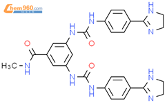 3,5-bis[[4-(4,5-dihydro-1H-imidazol-2-yl)phenyl]carbamoylamino]-N-methylbenzamide;hydrochloride结构式图片|5300-57-2结构式图片