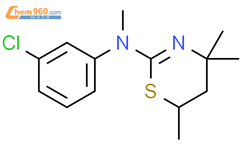 4H-1,3-噻嗪-2-胺，N-（3-氯苯基）-5,6-二氢-N，4,4,6-四甲基-结构式图片|53004-56-1结构式图片