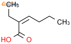 2-乙基-2-己烯酸,主要为反式结构式图片|5309-52-4结构式图片