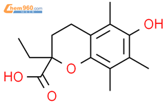 2H-1-Benzopyran-2-carboxylic acid,2-ethyl-3,4-dihydro-6-hydroxy-5,7,8-trimethyl-结构式图片|53101-59-0结构式图片