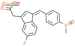 1H-茚-3-乙酸，5-氟-1-[[4-（甲基亚磺酰基）苯基]亚甲基]-，（1Z）-结构式图片|53412-20-7结构式图片