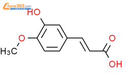 3-羟基-4-甲氧基肉桂酸结构式图片|537-73-5结构式图片