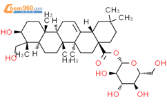 常春藤皂苷元-28-O-β-D-葡萄糖酯苷结构式图片|53931-25-2结构式图片
