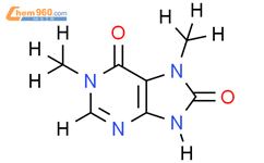 1,7-二-甲基-6,8-嘌呤二醇结构式