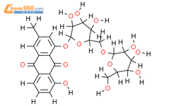 大黄酚-1-O-β-龙胆二糖苷结构式图片|54944-38-6结构式图片