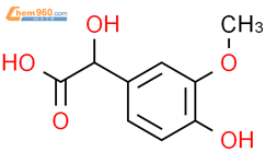 3-甲氧基-4-羟基扁桃酸结构式图片|55-10-7结构式图片