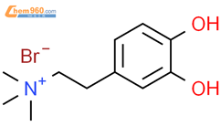 3,4-二羟基-N，N，N-三甲基-溴化物苯乙酰胺（1:1）结构式图片|55-61-8结构式图片