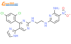 6-N-[2-[[4-(2,4-二氯苯基)-5-(1H-咪唑-2-基)嘧啶-2-基]氨基]乙基]-3-硝基吡啶-2,6-二胺结构式图片|556813-39-9结构式图片