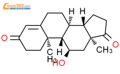 11b-羟基-雄甾-4-烯-3,17-二酮结构式图片|564-33-0结构式图片