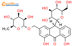 9(10H)-Anthracenone,3-[[(6-deoxy-a-L-mannopyranosyl)oxy]methyl]-10-b-D-glucopyranosyl-1,8-dihydroxy-,(10S)-