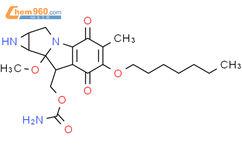 [(8S,8aR)-6-(heptyloxy)-8a-methoxy-5-methyl-4,7-dioxo-1,1a,2,4,7,8,8a,8b-octahydroazireno[2',3':3,4]pyrrolo[1,2-a]indol-8-yl]methyl carbamate结构式图片|56981-66-9结构式图片