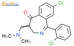 (E)-8-氯-1-(2-氯苯基)-4-((二甲氨基)亚甲基)-3H-苯并[C]吖庚英-5(4H)-酮结构式图片|58582-31-3结构式图片
