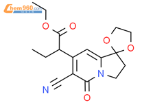 ethyl 2-(6'-cyano-5'-oxo-3',5'-dihydro-2'H-spiro[[1,3]dioxolane-2,1'-indolizine]-7'-yl)butanoate结构式图片|58610-66-5结构式图片