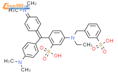 Methanaminium,N-[4-[[4-(dimethylamino)phenyl][4-[ethyl[(3-sulfophenyl)methyl]amino]-2-sulfophenyl]methylene]-2,5-cyclohexadien-1-ylidene]-N-methyl-,inner salt, sodium salt (1:1)结构式图片|5863-53-6结构式图片