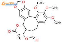 Benzo[3,4]furo[3',4':6,7]cycloocta[1,2-f][1,3]benzodioxol-3(1H)-one,14-(acetyloxy)-3a,4,14,14a-tetrahydro-6,7,8-trimethoxy-, stereoisomer (9CI)结构式图片|58894-52-3结构式图片