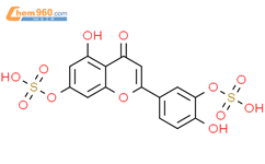 4H-1-苯并吡喃-4-酮，5-羟基-2-[4-羟基-3-（磺基氧基）苯基]-7-（磺基氧基）-结构式图片|59176-62-4结构式图片
