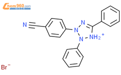 2H-Tetrazolium, 3-(4-cyanophenyl)-2,5-diphenyl-, bromide结构式图片|59900-38-8结构式图片