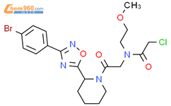 N-(2-{2-[3-(4-bromophenyl)-1,2,4-oxadiazol-5-yl]piperidin-1-yl}-2-oxoethyl)-2-chloro-N-(2-methoxyethyl)acetamide结构式图片|6000-04-0结构式图片