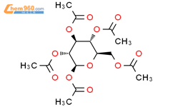 1,2,3,4,6-beta-D-葡萄糖五乙酸酯结构式图片|604-69-3结构式图片