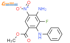 4-氨基-3-氟-5-硝基-2-(苯基氨基)苯甲酸甲酯结构式图片|606093-58-7结构式图片