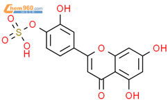 4H-1-苯并吡喃-4-酮，5,7-二羟基-2-[3-羟基-4-（磺酰基）苯基]-结构式图片|60889-07-8结构式图片