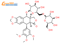 苦鬼臼毒素-4-O-β-D-吡喃葡萄糖基-(1→6)-β-D-吡喃葡萄糖苷结构式图片|619296-83-2结构式图片