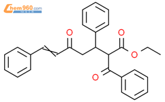 Benzenepropanoic acid, a-benzoyl-b-(2-oxo-4-phenyl-3-butenyl)-, ethylester结构式图片|62298-06-0结构式图片